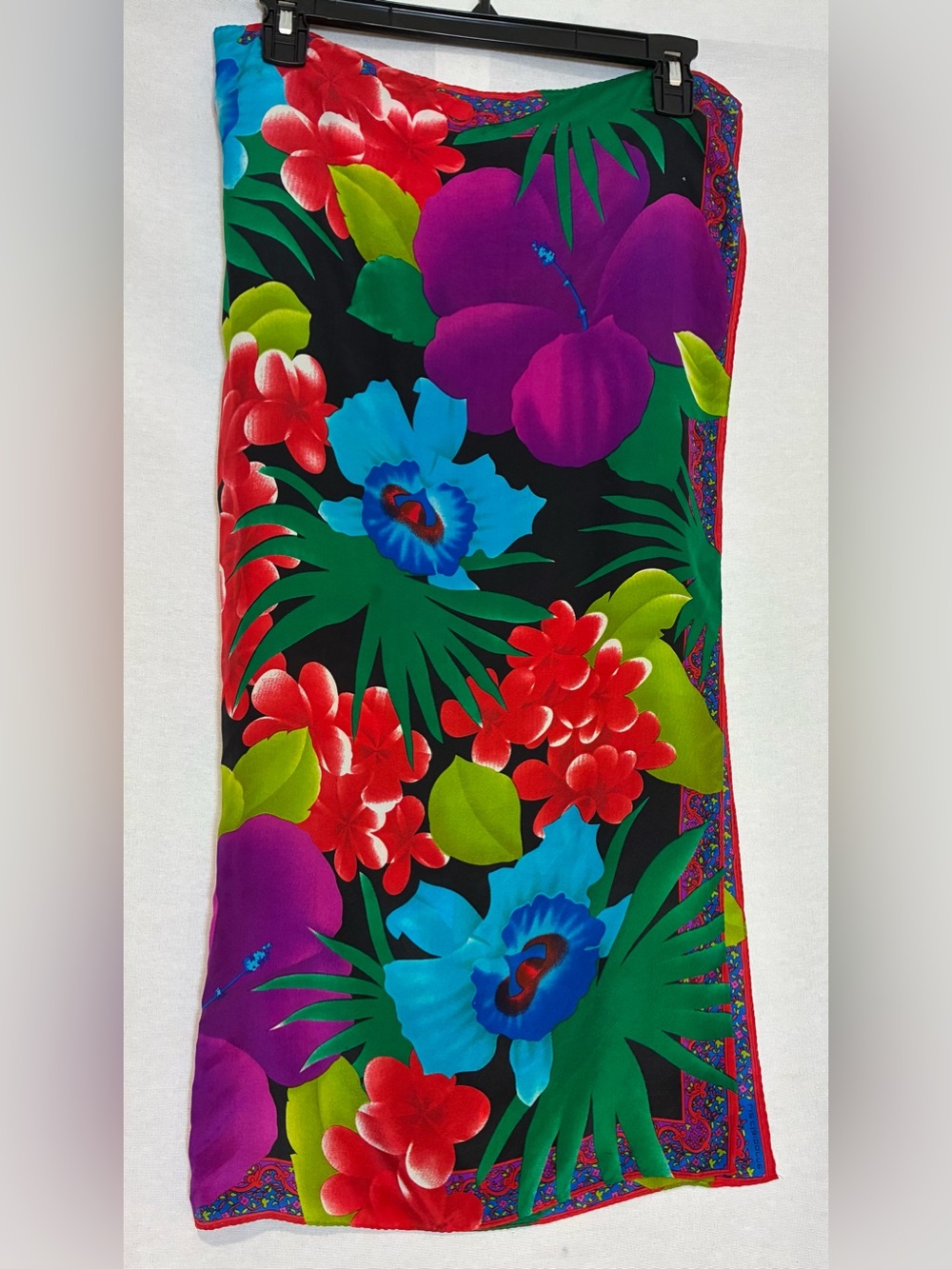 Vintage Liz Claiborne 100% Silk Floral Scarf Made In Japan Tropical Luxury party